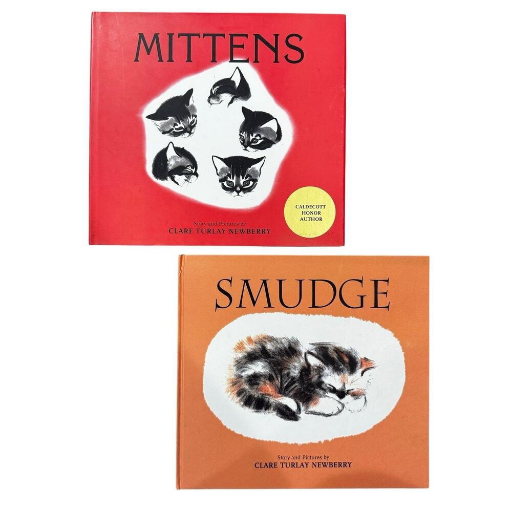 Mittens & Smudge by Clare Turlay Newberry book lot of 2 Hardcover DJ
